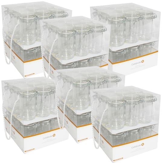 6 Packs: 18 ct. (108 total) Glass Snap-Top Favor Jars by Celebrate It&#x2122; Wedding